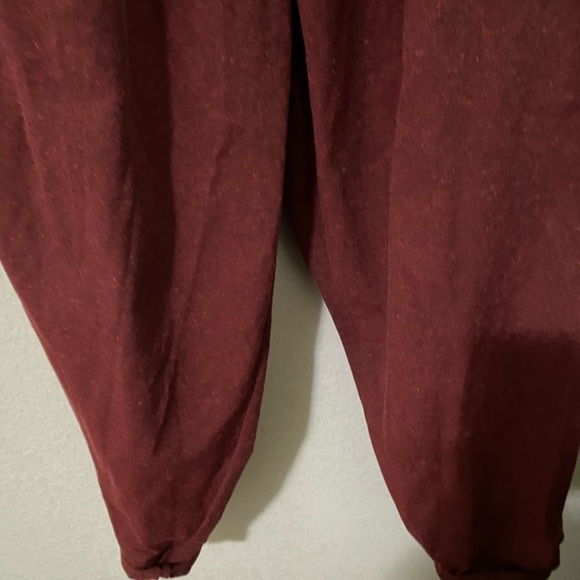 ALUF Brazilian Designer Docs Burgundy Pleated Barrel Leg Cottagecore Jumpsuit M - Picture 10 of 16